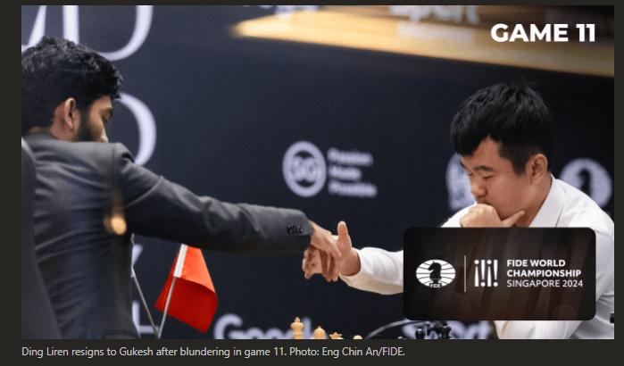 Gukesh Edges Ahead in World Chess Championship with Game 11 Victory